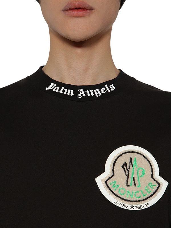 Moncler Genius Cotton Palm Angels - Maglia T-shirt in Black for Men - Lyst