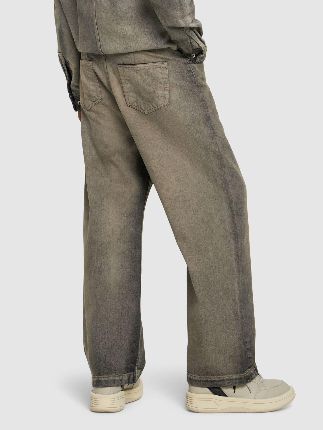 Rick Owens Geth Wide Leg Cotton Denim Jeans in Gray for Men Rick Owens Geth Wide Leg Cotton Denim Jeans in Gray for Men