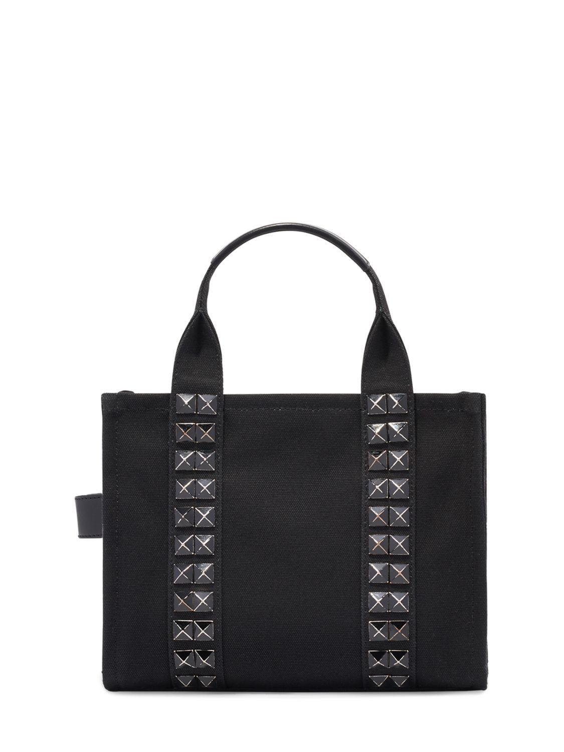 Zip tote bag with studded cheap sides