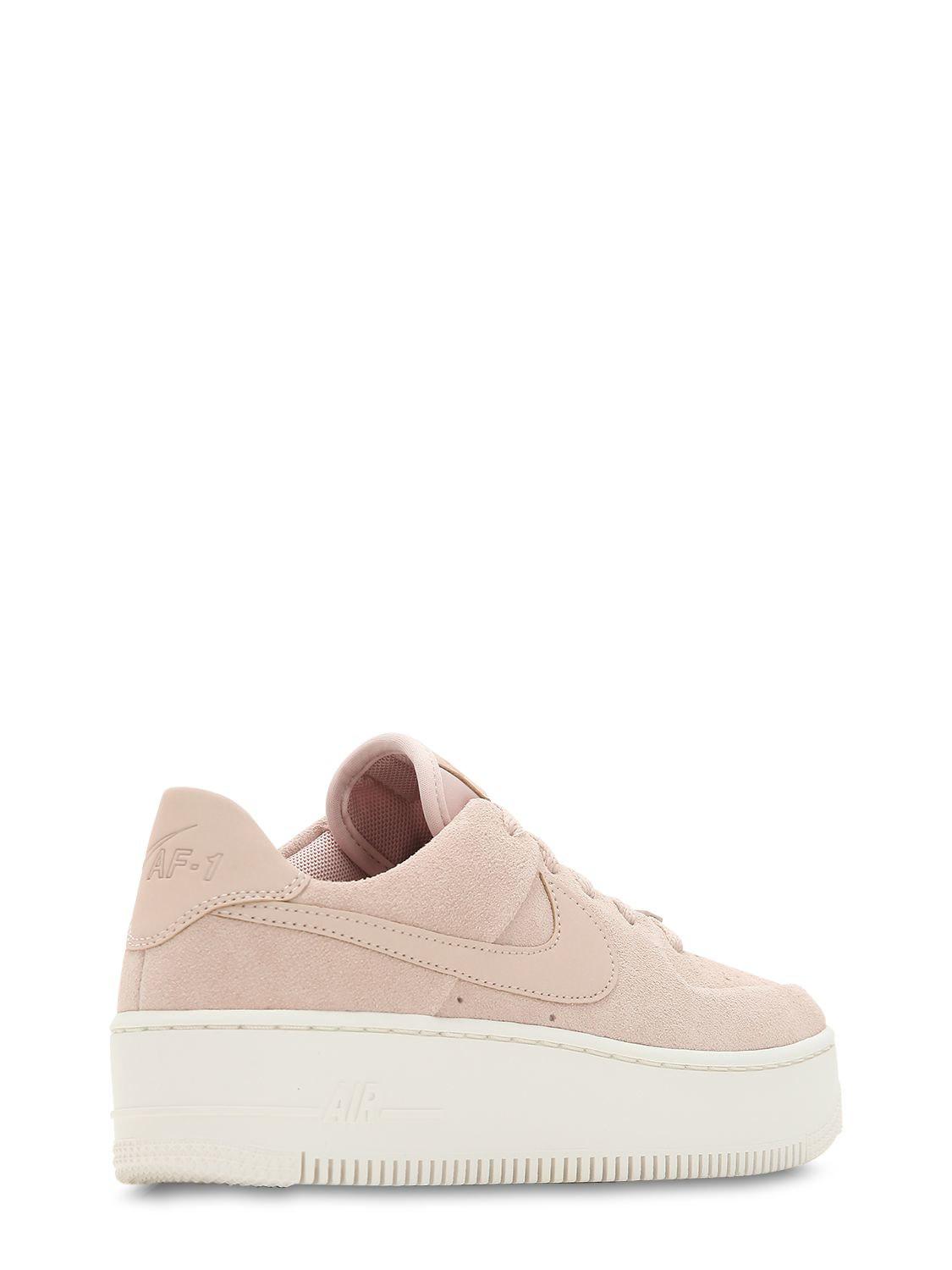 Zapatillas rosas Air Force 1 Sage Nike de Cuero de color Neutro | Lyst