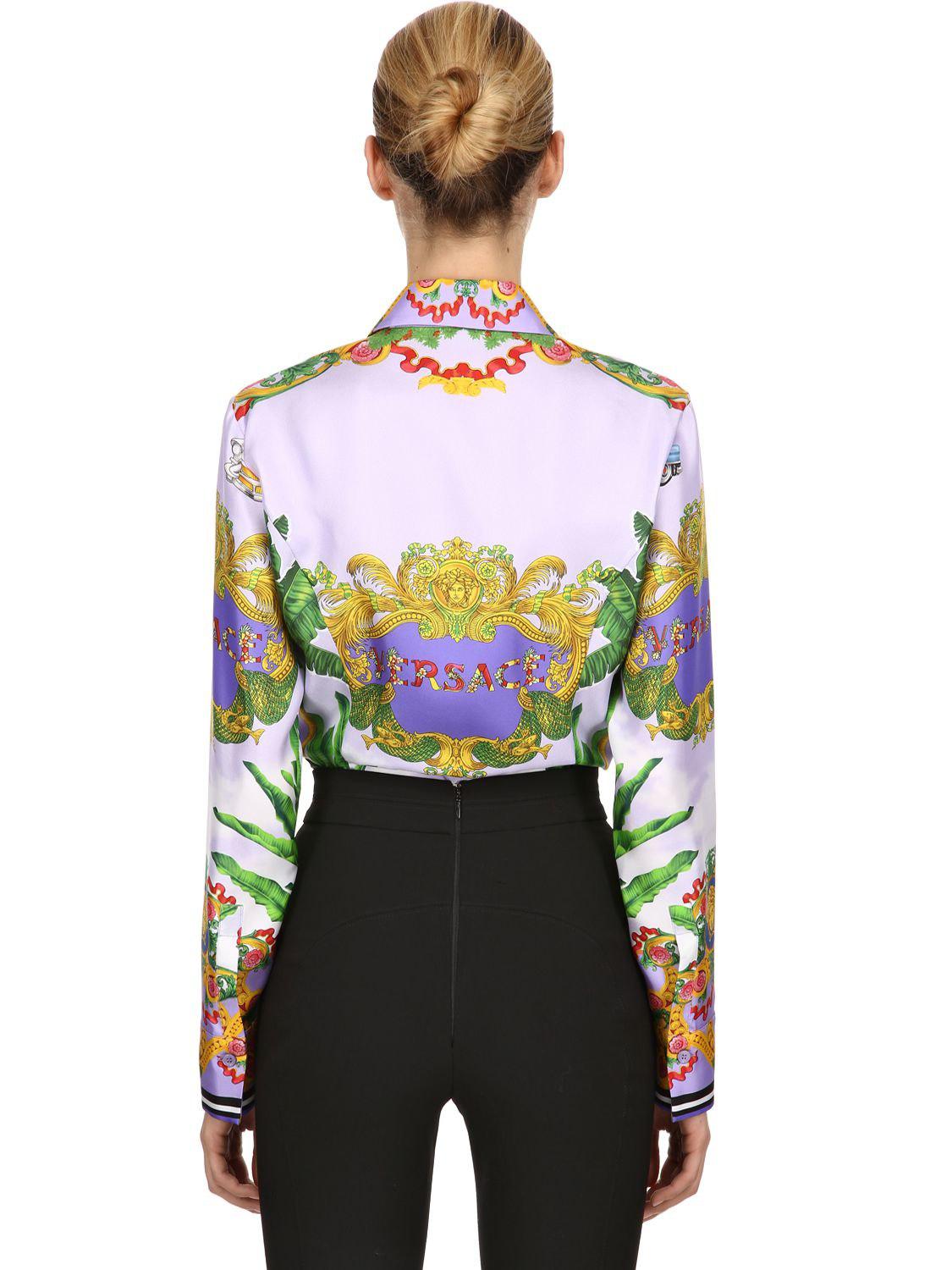 versace miami silk shirt