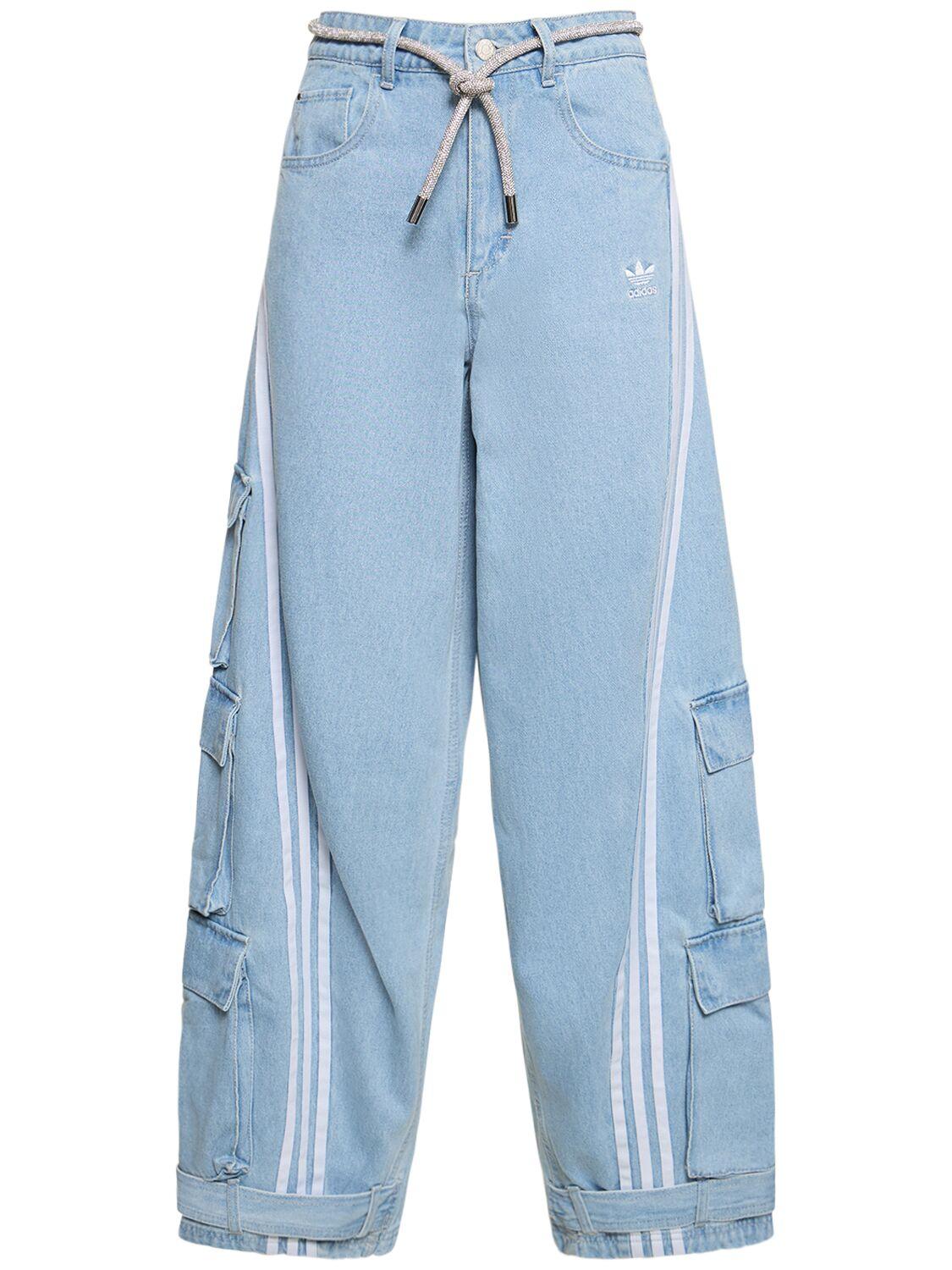 Pantalon cargo en denim de coton adidas Originals en coloris Bleu | Lyst