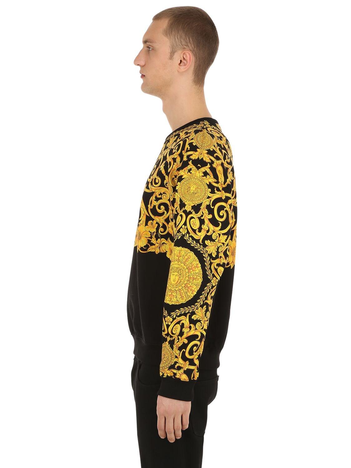 Gold hibiscus cheap print hoodie