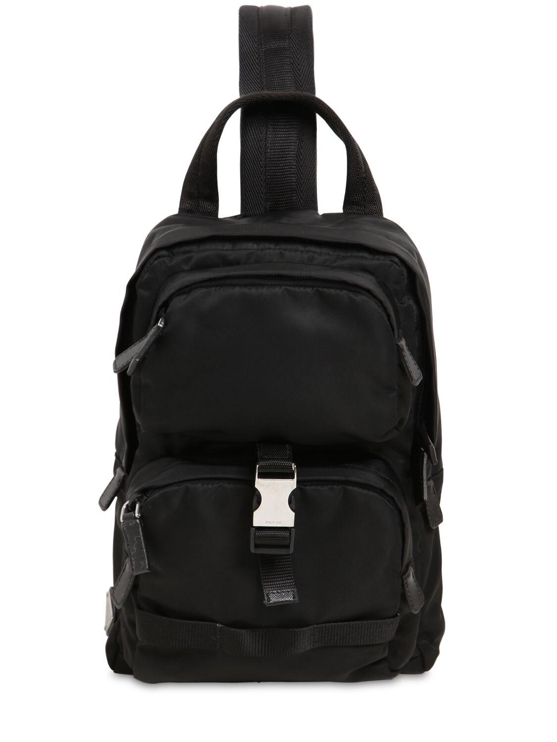 Prada Single Strap Backpack in Black for Men | Lyst
