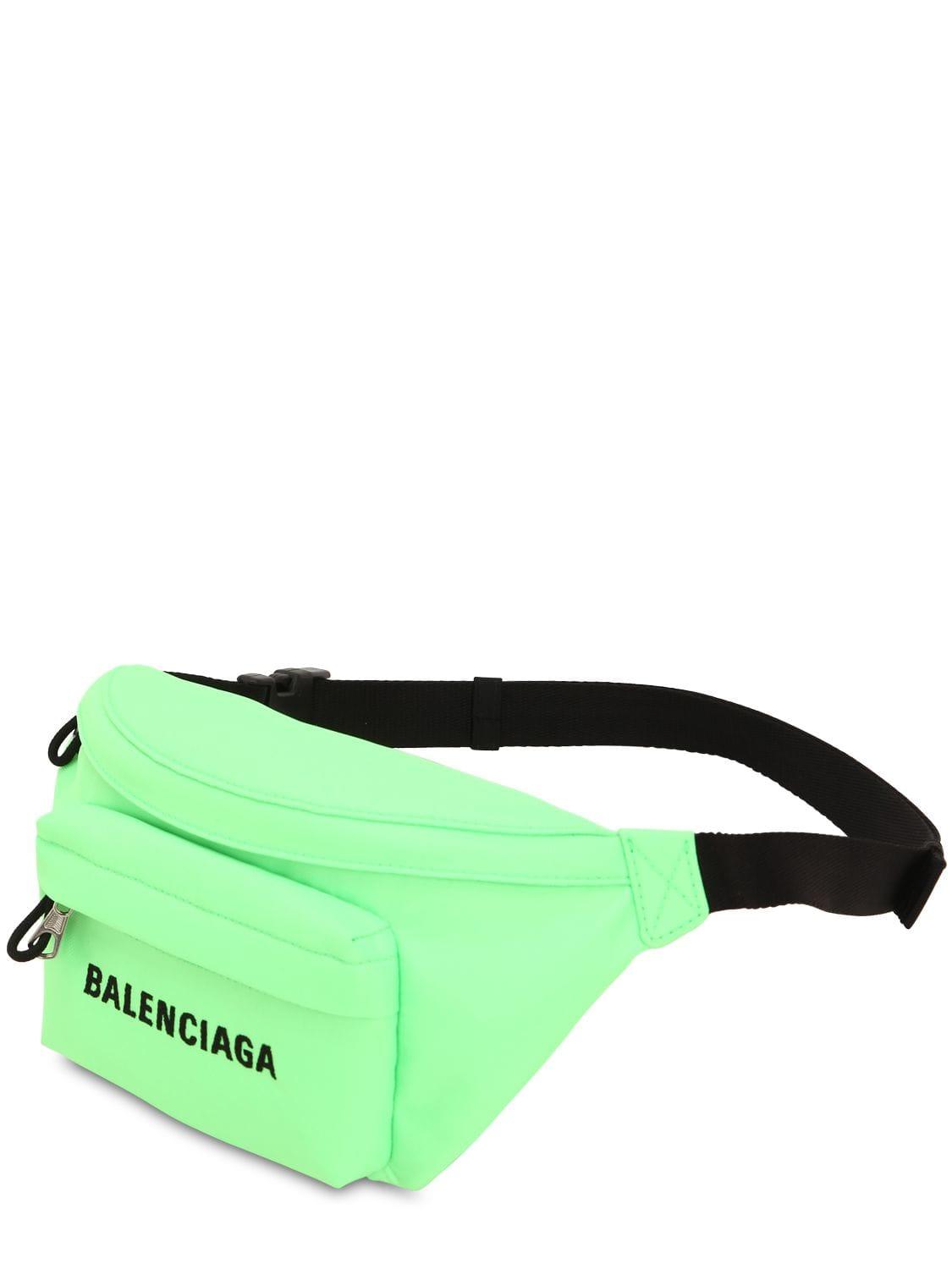 Balenciaga Synthetic Wheel S Logo Print Nylon Belt Bag in Neon 