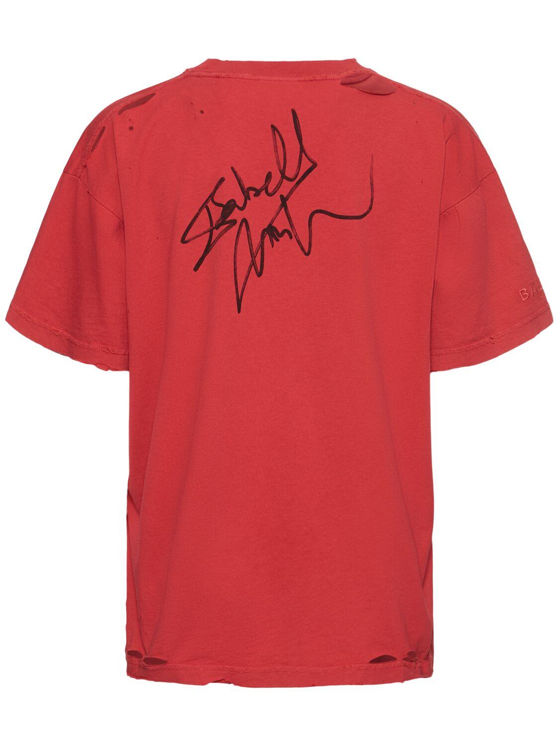 Balenciaga Isabelle Boxy T-Shirt in Red | Lyst