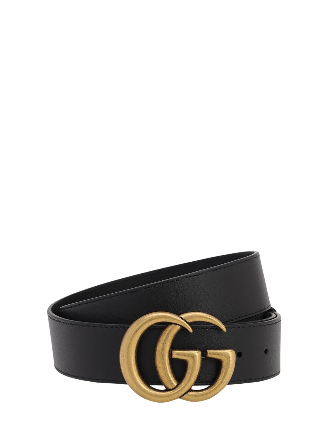 Gucci Double G Buckle Leather Belt in White (Black) - Save 20% - Lyst