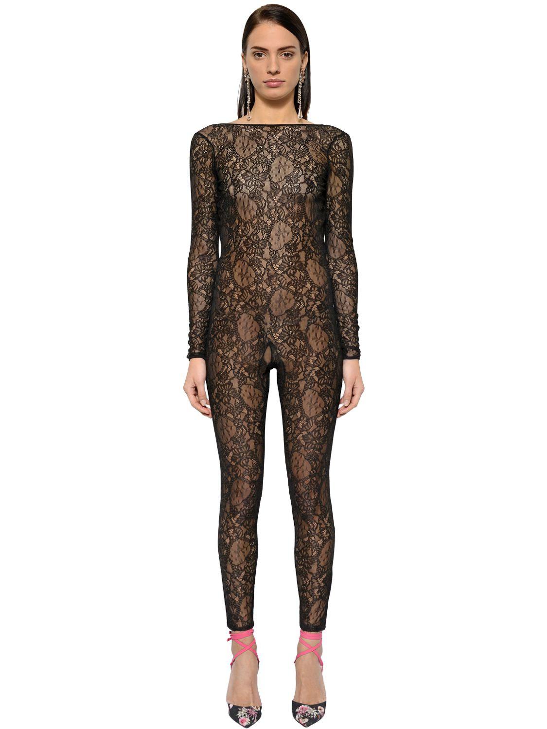 black sheer lace jumpsuit