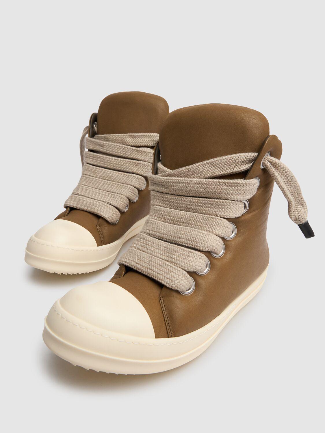 Rick Owens Jumbo Lace Padded Low Sneakers in Black | SVD USA