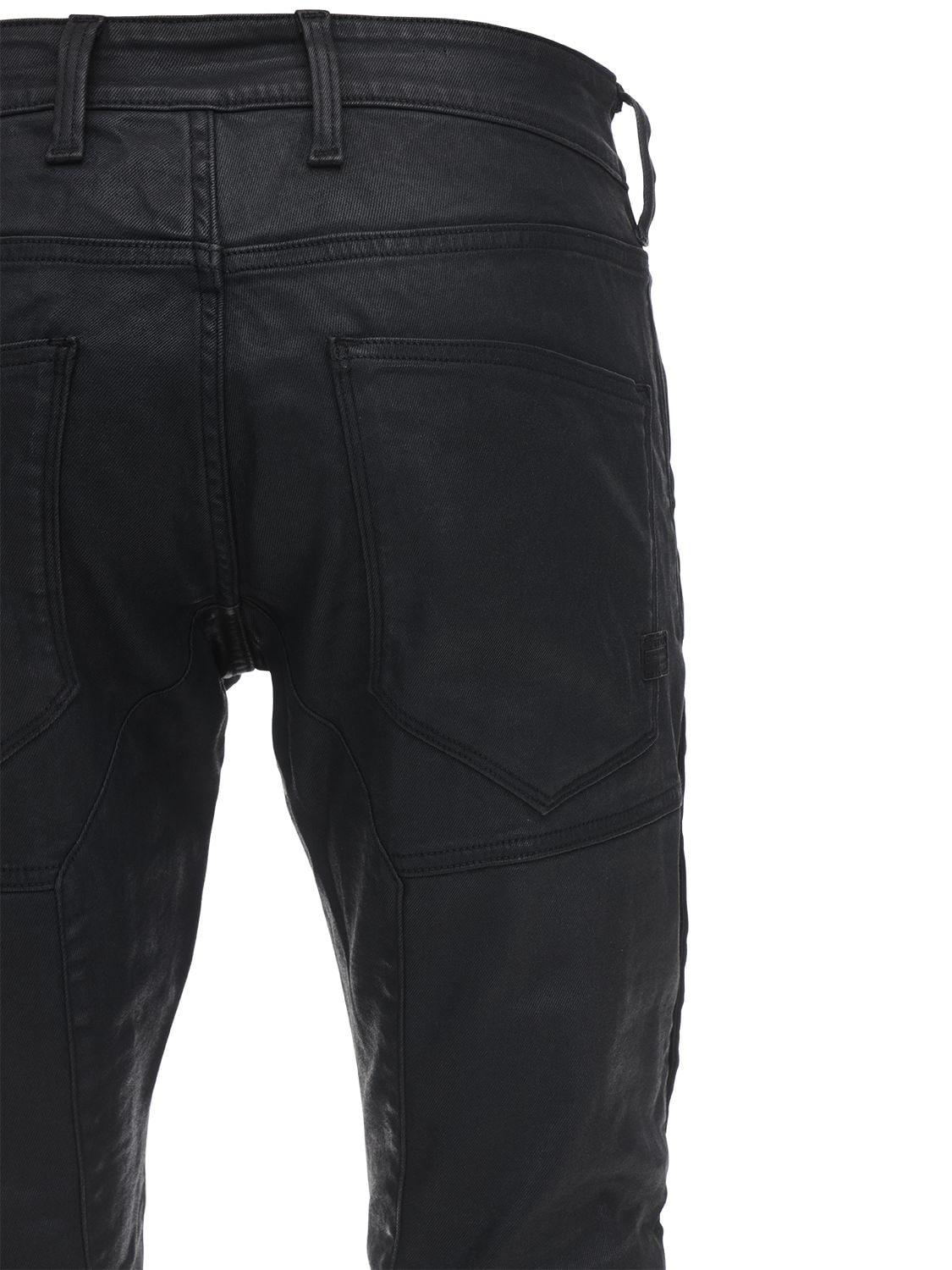 G-Star RAW Rackam 3d Skinny Waxed Denim Jeans in Black for Men - Lyst