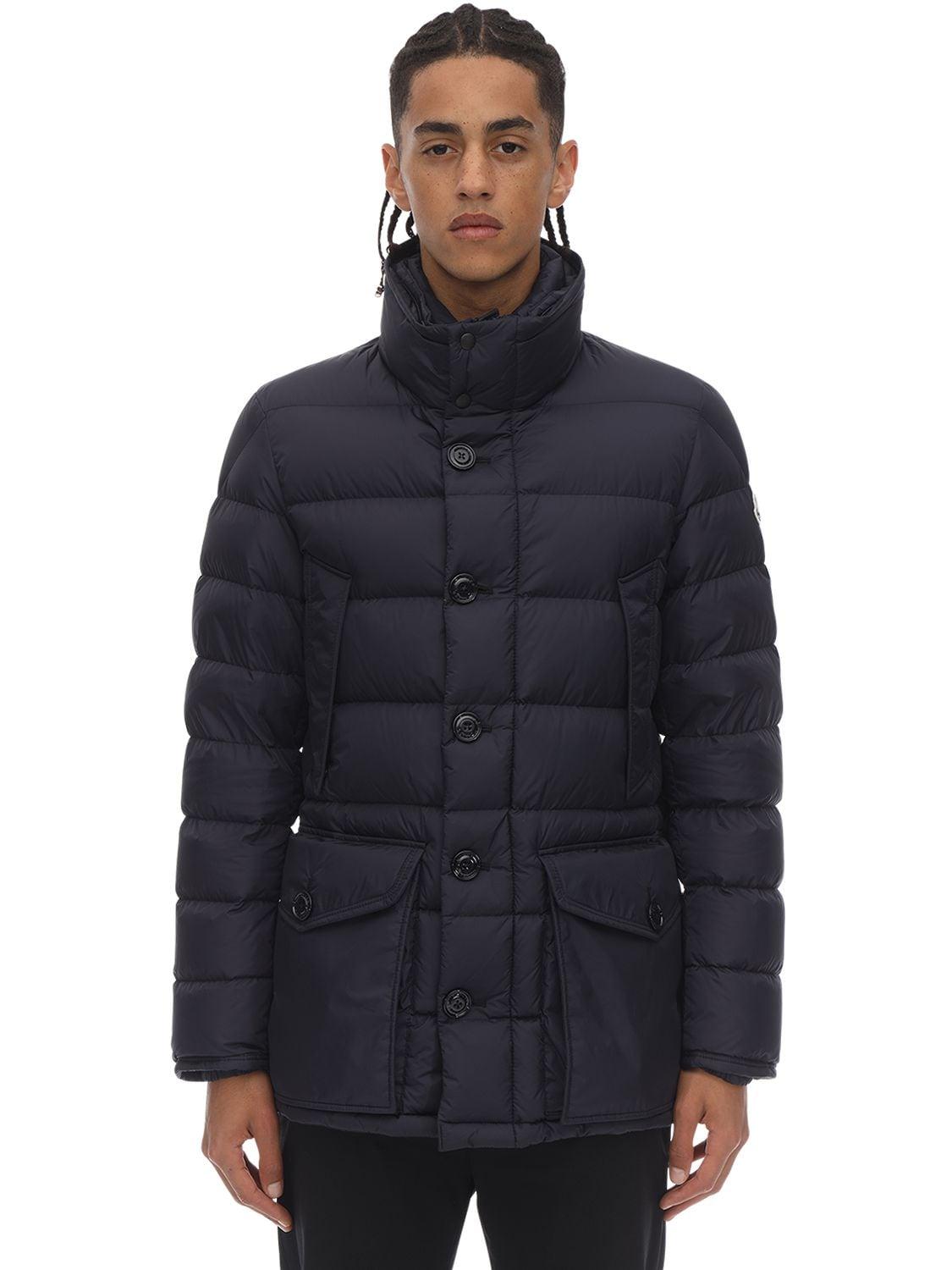 Moncler Cluny Down Jacket W/ Coyote Fur Collar in Navy (Blue) for Men ...