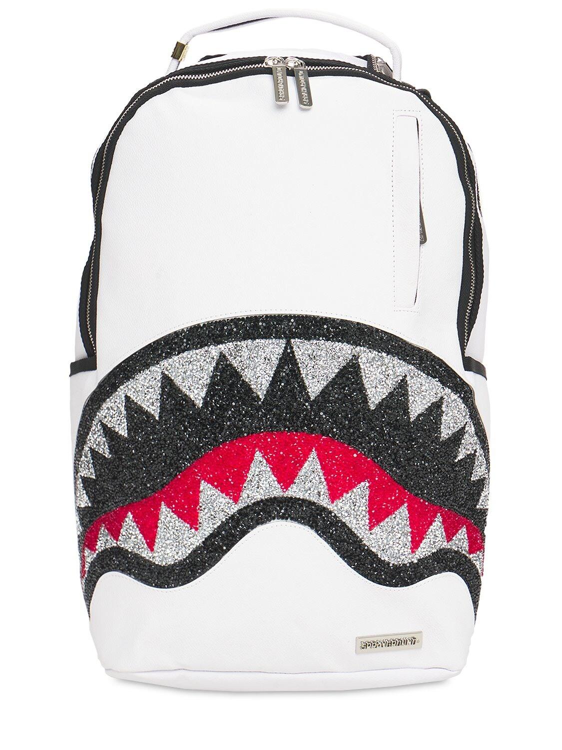 SPRAYGROUND Trinity White Crystal Backpack (DLXV) Shark Mouth LIMITED –  Yvonne12785
