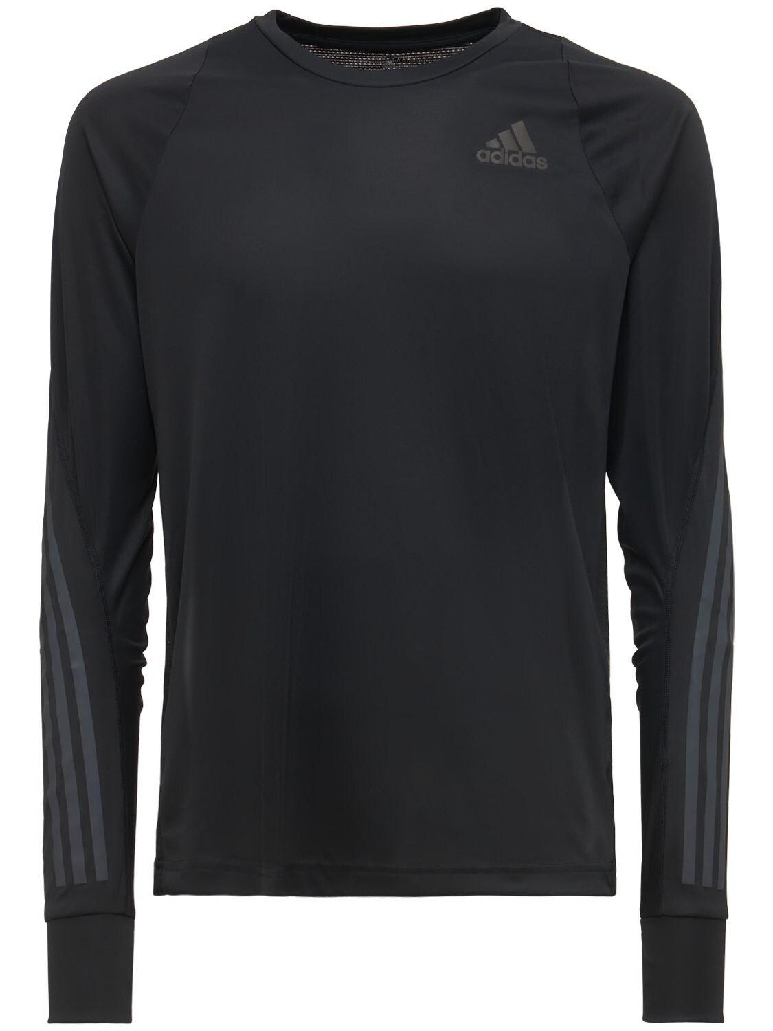 adidas Originals Run Icon Recycled Tech T-shirt in Black for Men | Lyst