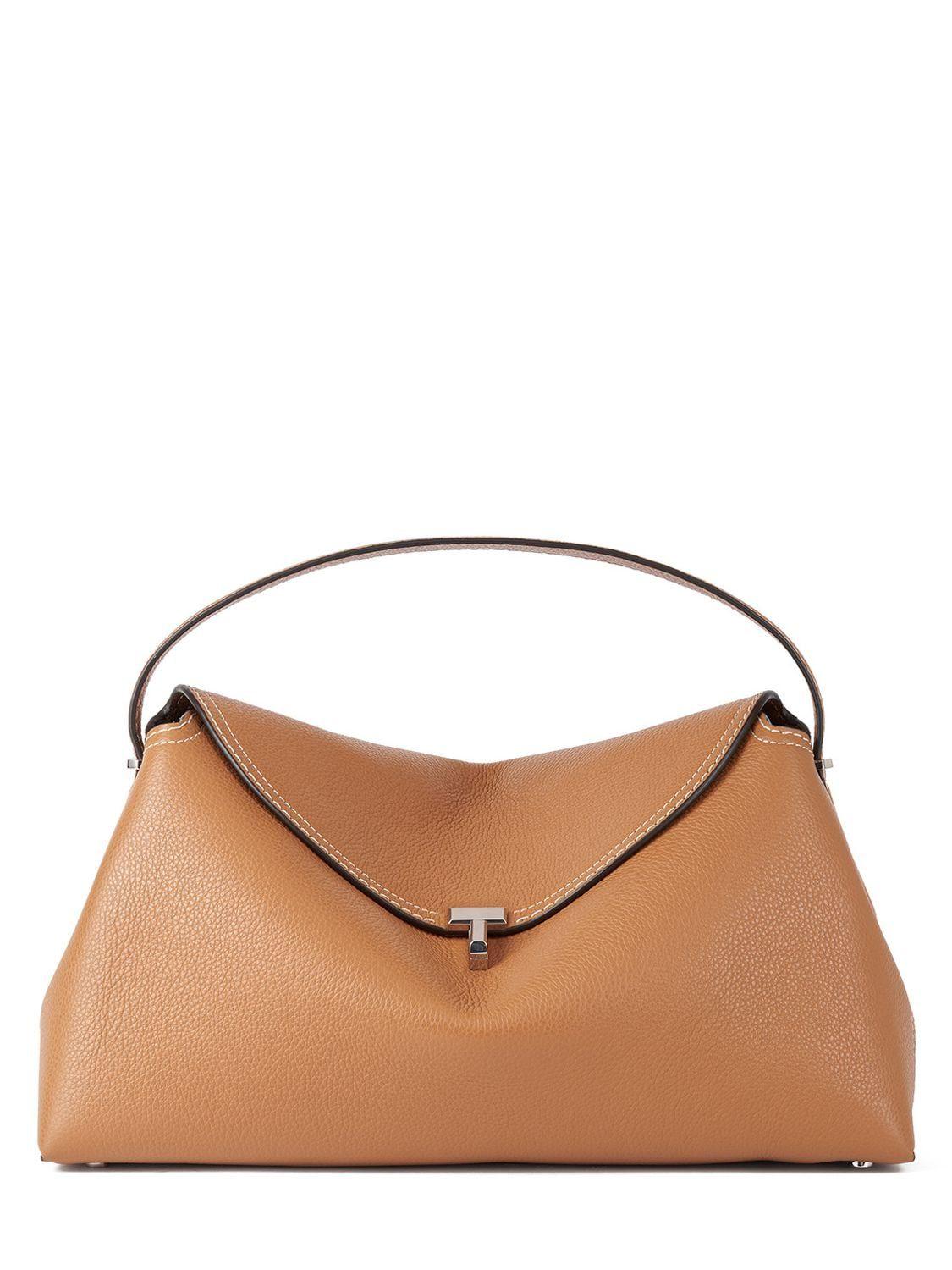 Totême Tlock Grain Leather Top Handle Bag in Brown Lyst