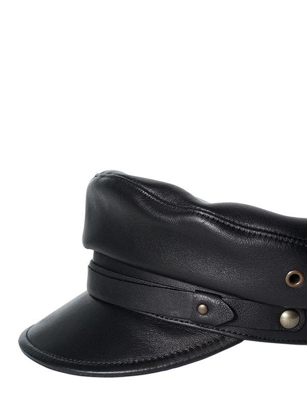 DSquared² Leather Biker Hat in Black for Men Lyst