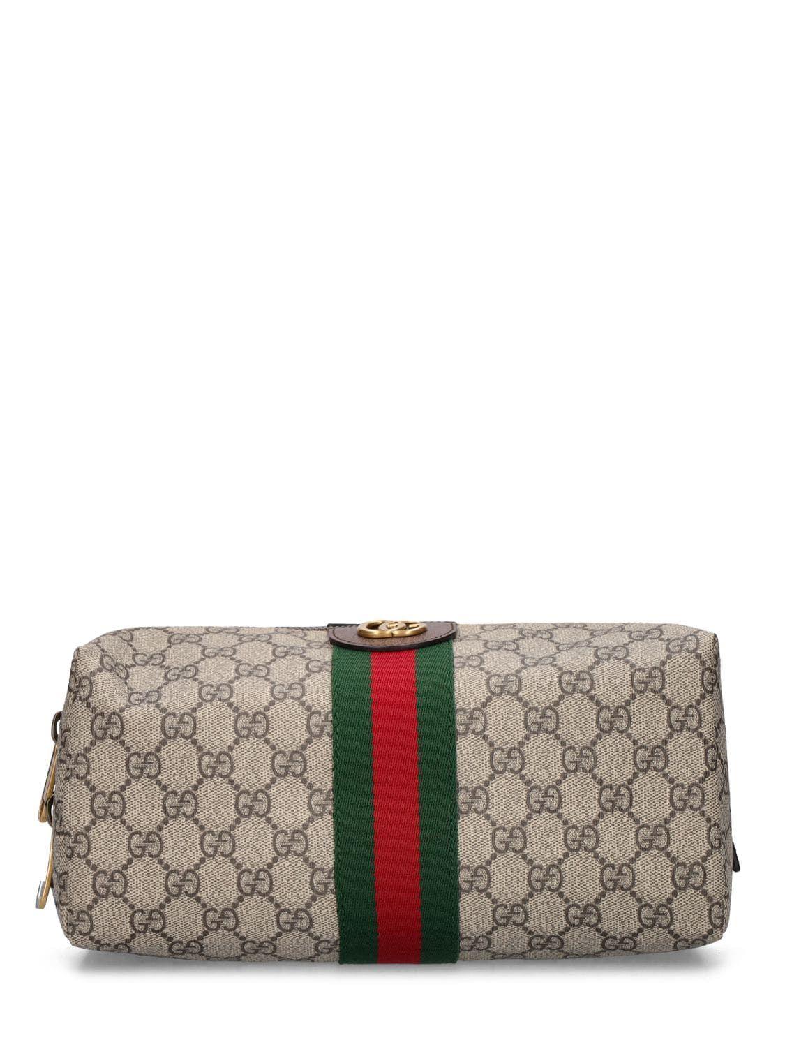 Gucci The Savoy Canvas Toiletry Bag in Gray for Men | Lyst