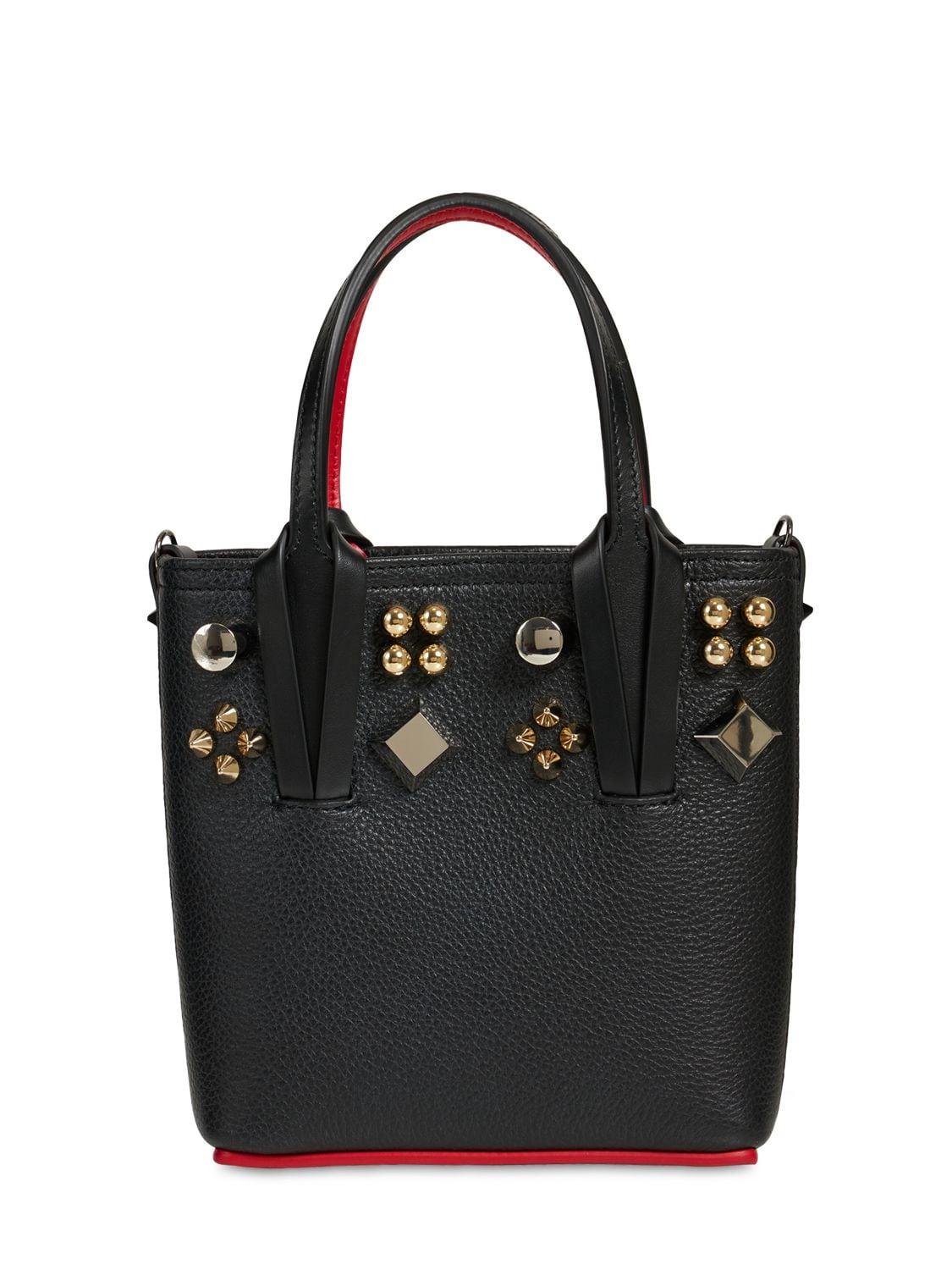 Christian Louboutin Cabata Mini Leather Top Handle Bag in Black | Lyst