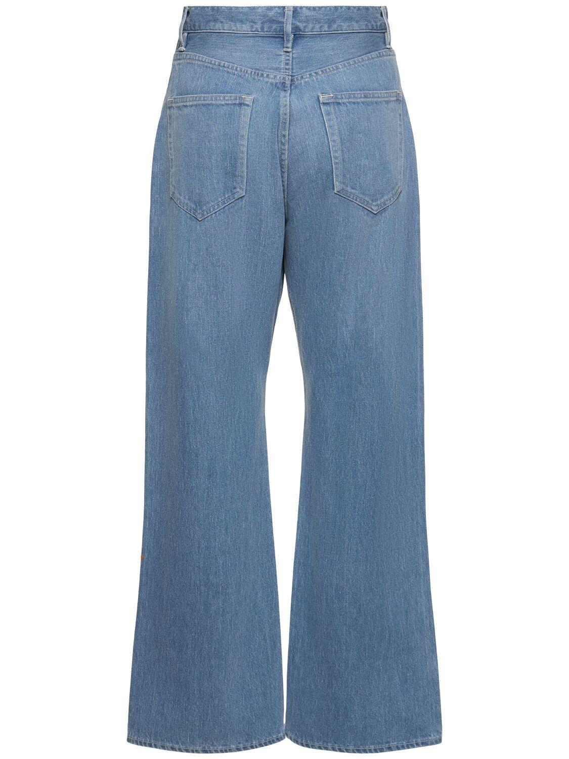 AURALEE Selvedge Faded Light Denim Cotton Pants in Blue | Lyst