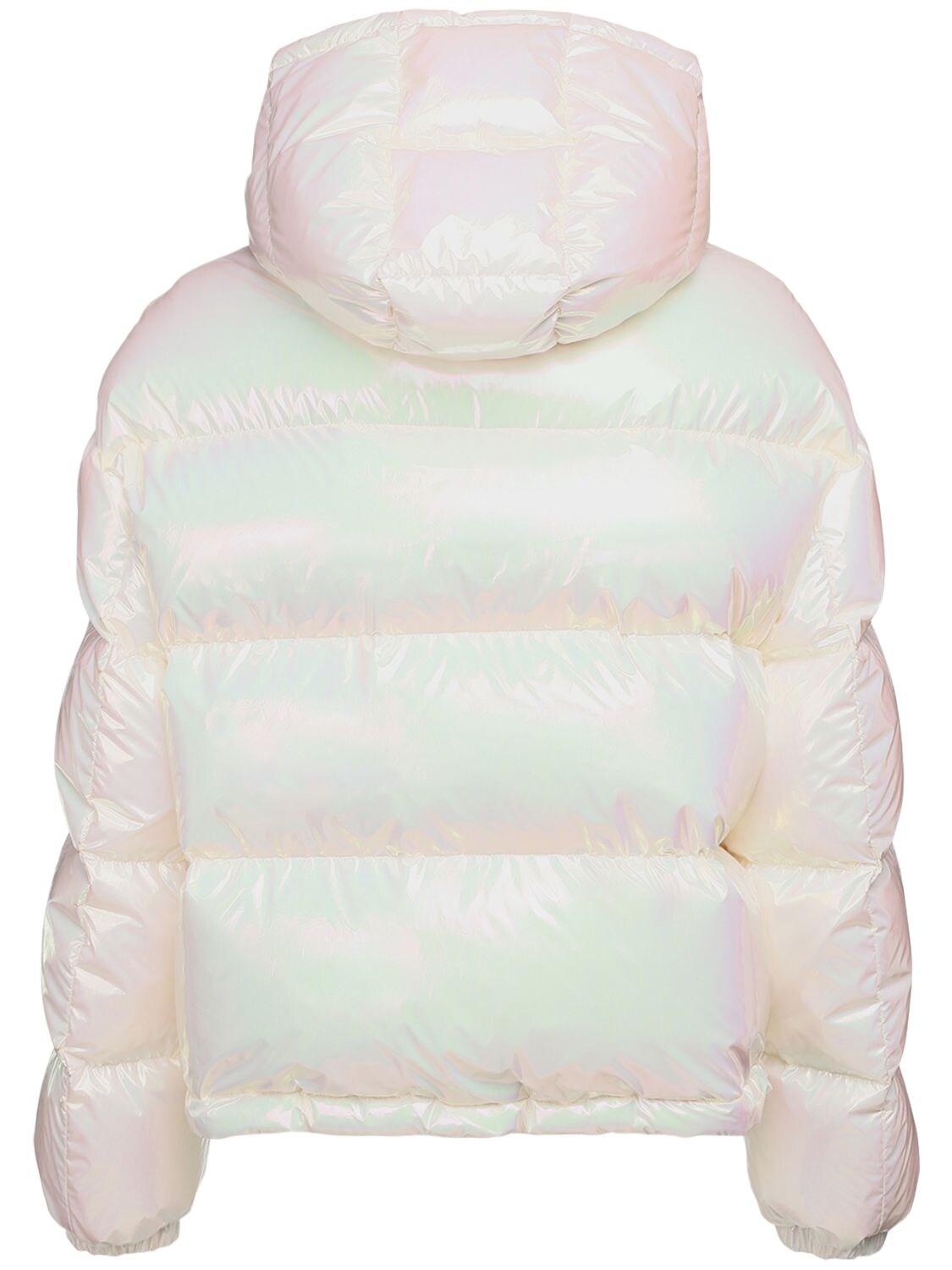 Moncler Daos Shiny Down Jacket in White | Lyst