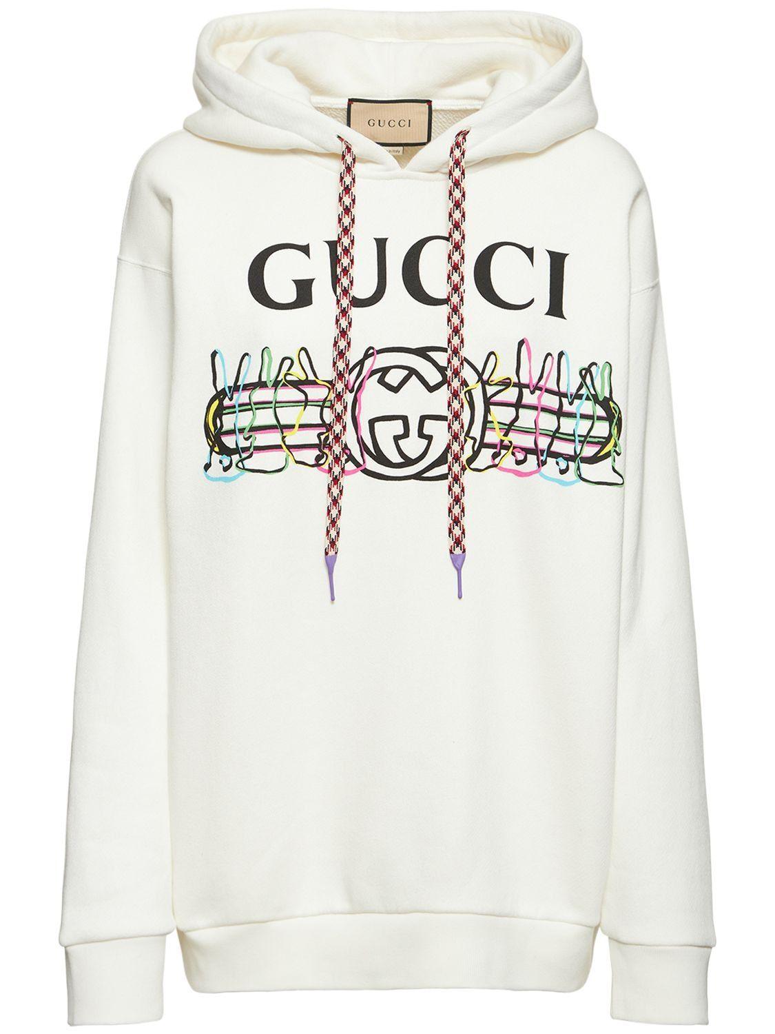 Gucci Logo Print Hoodie - Farfetch