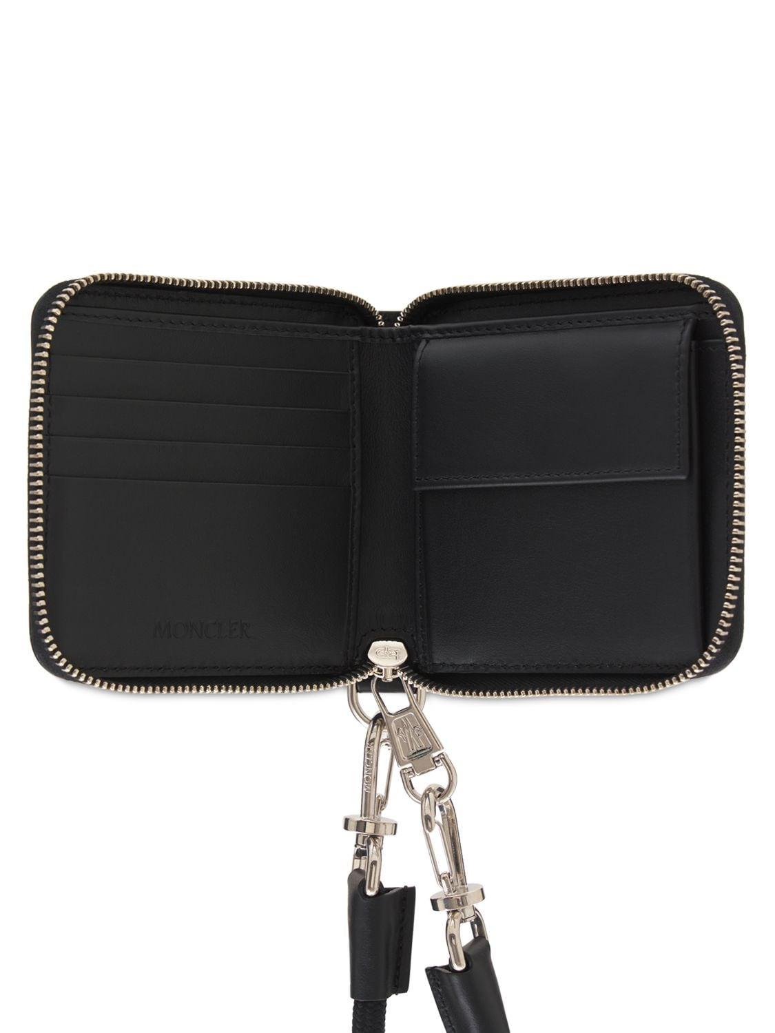 Moncler Square Leather Wallet in Black for Men | Lyst
