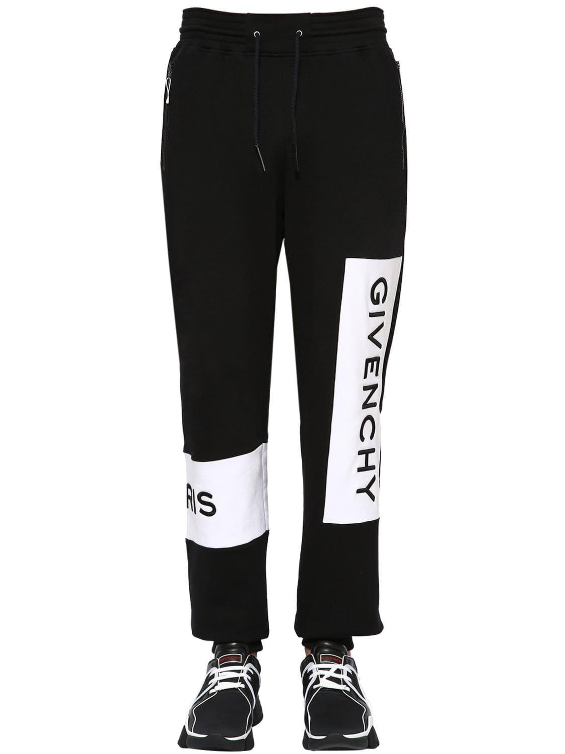 Lyst - Givenchy Jersey Track Suit Pants W/ Logo Bands in Black for Men