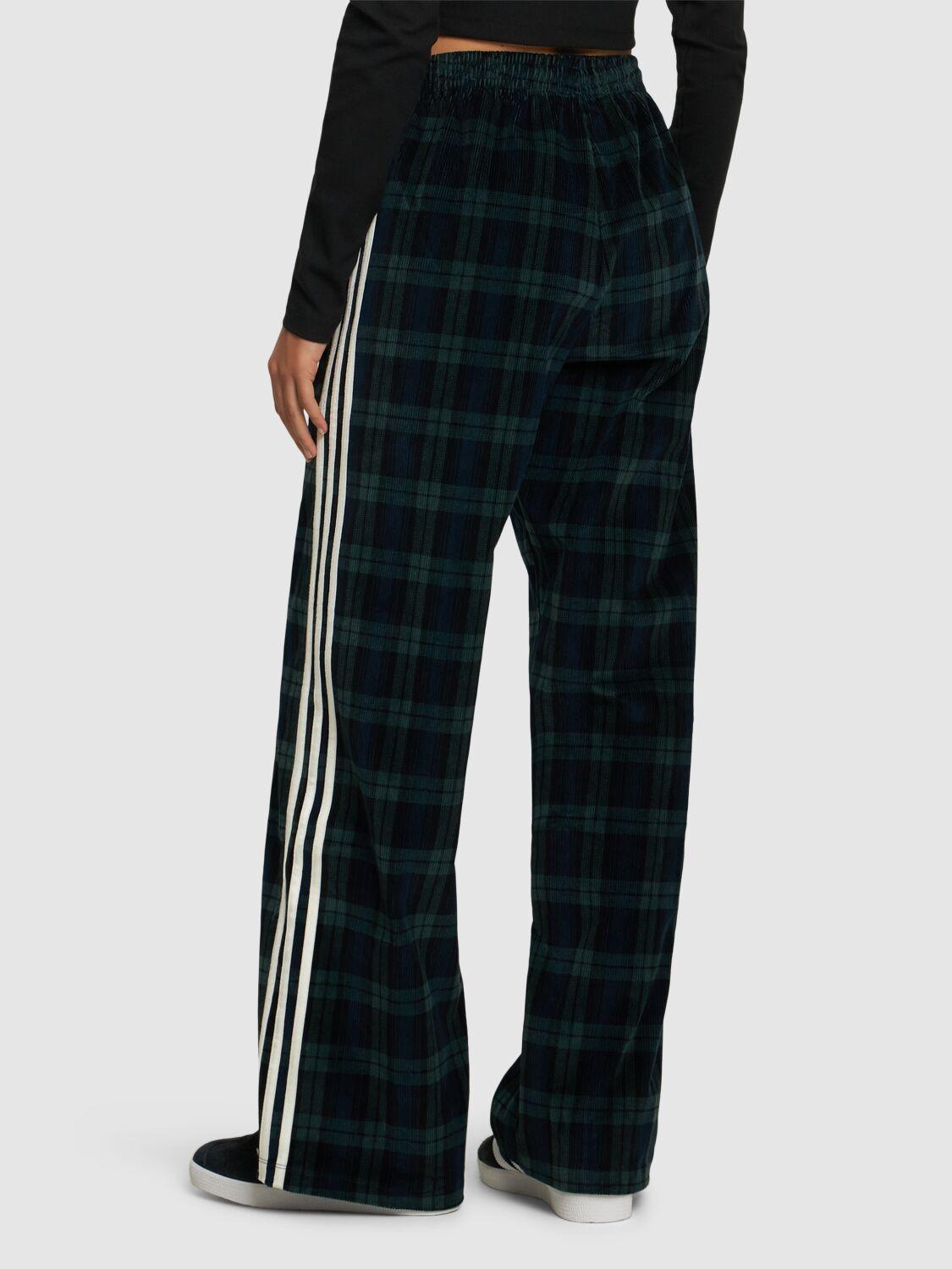 ☆人気☆【ADIDAS】☆W CORDUROY TARTAN WIDE LEG PANT.S☆ Adidas Original Corduroy Tartan Wide Leg Pants
