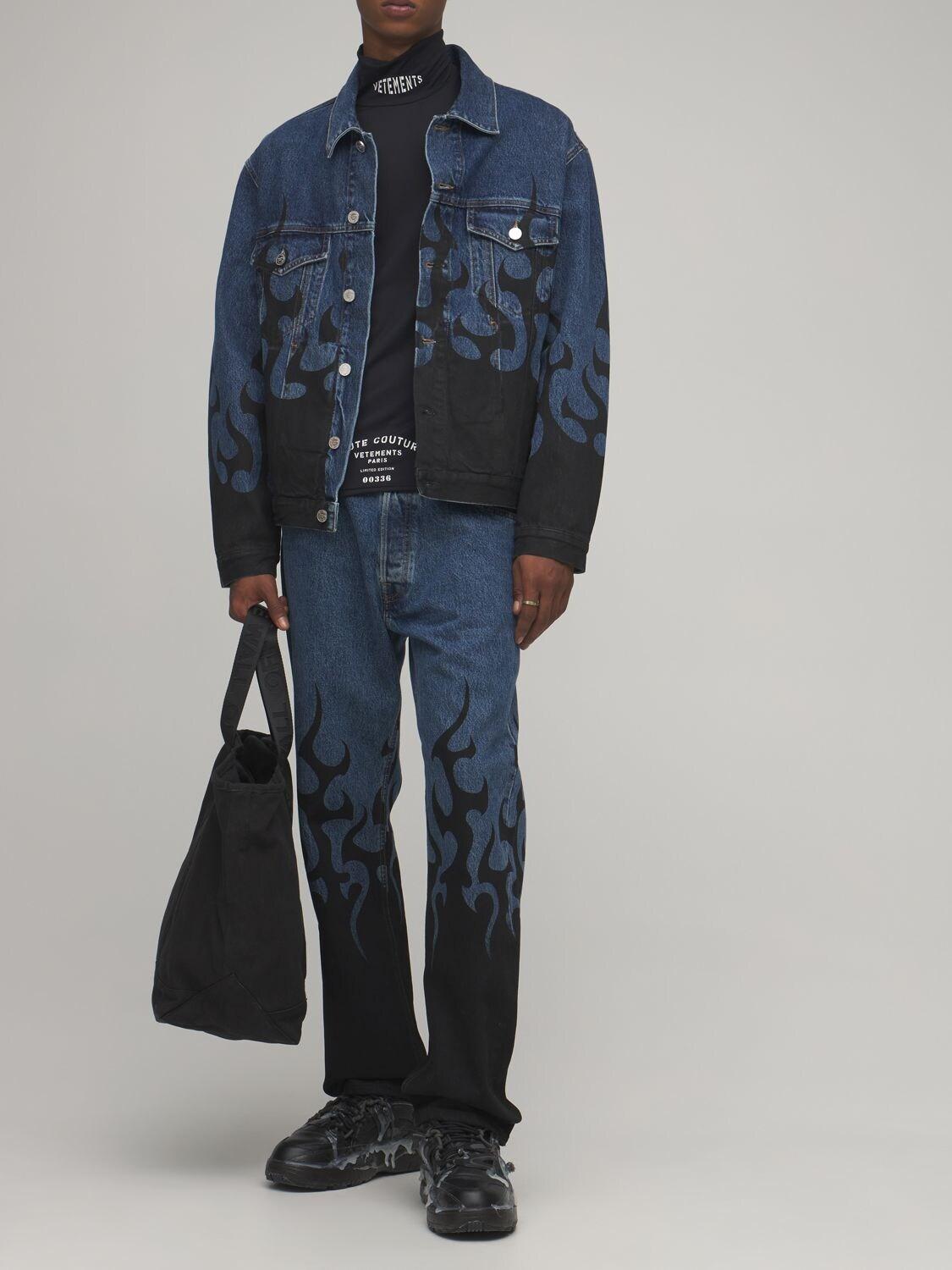 flame denim jacket mens