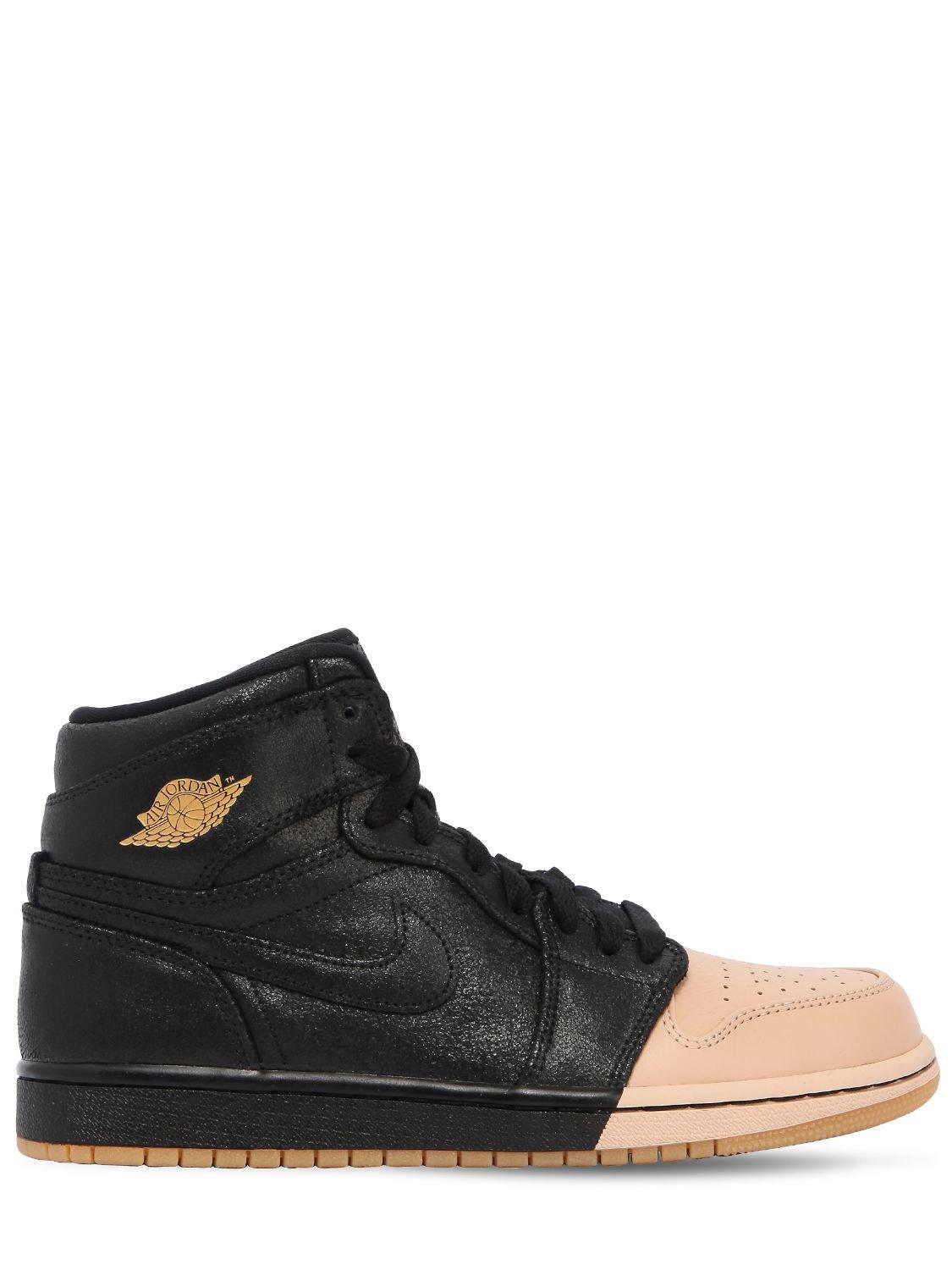 Nike Leather Air Jordan 1 Retro Premium Sneakers in Black - Lyst