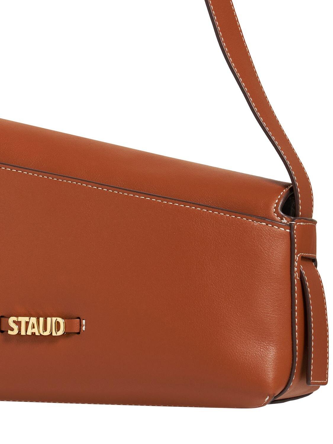 STAUD Acute Leather Shoulder Bag in Tan (Brown) | Lyst