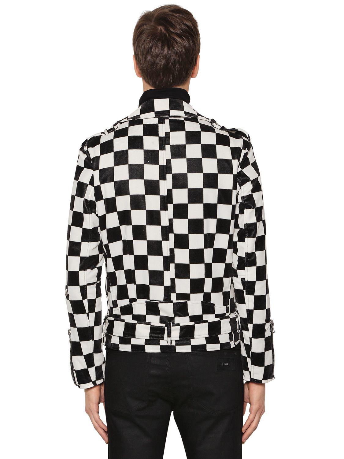 checkered jacket black and white