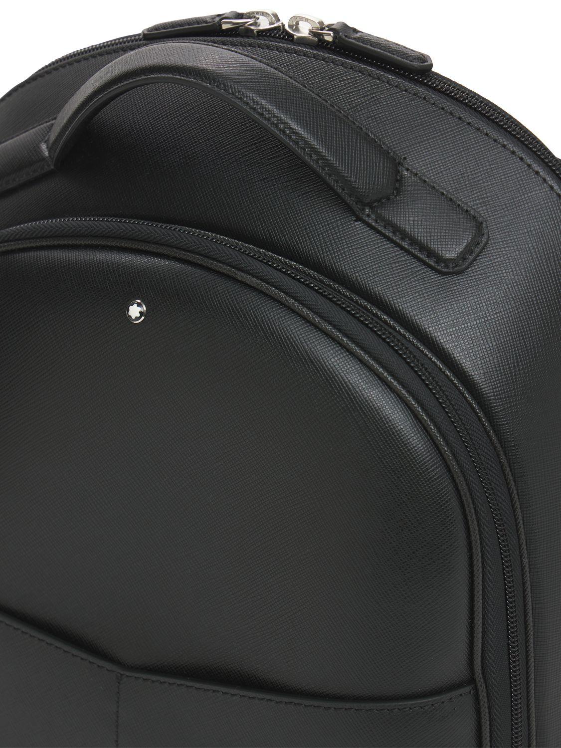 Montblanc Logo Leather Sartorial Small Backpack in Black for Men | Lyst  Australia