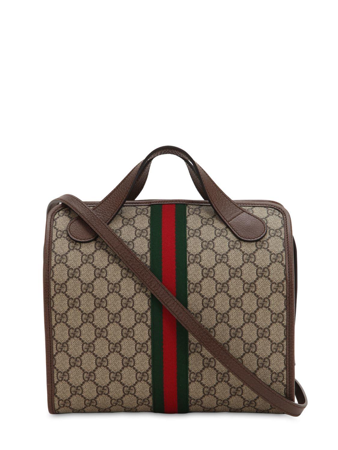 Gucci Leather Mini Ophidia Gg Supreme Duffle Bag - Lyst
