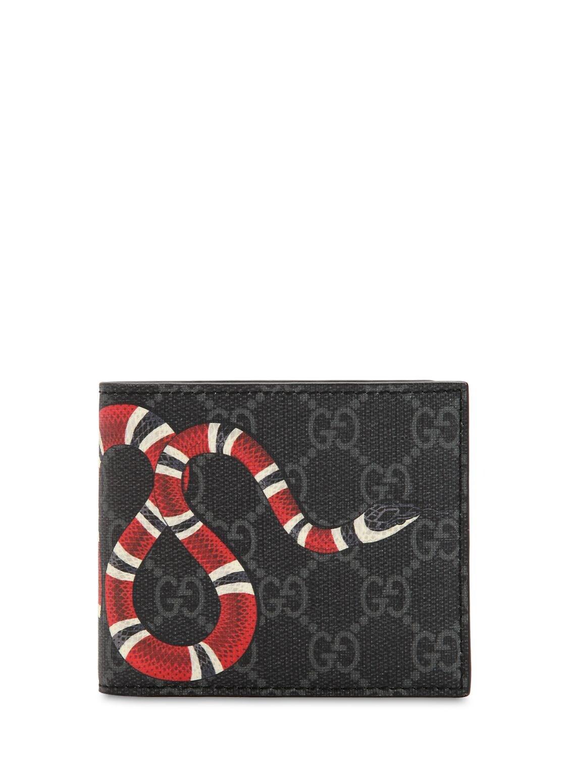 Gucci Black Leather Kingsnake Bifold 