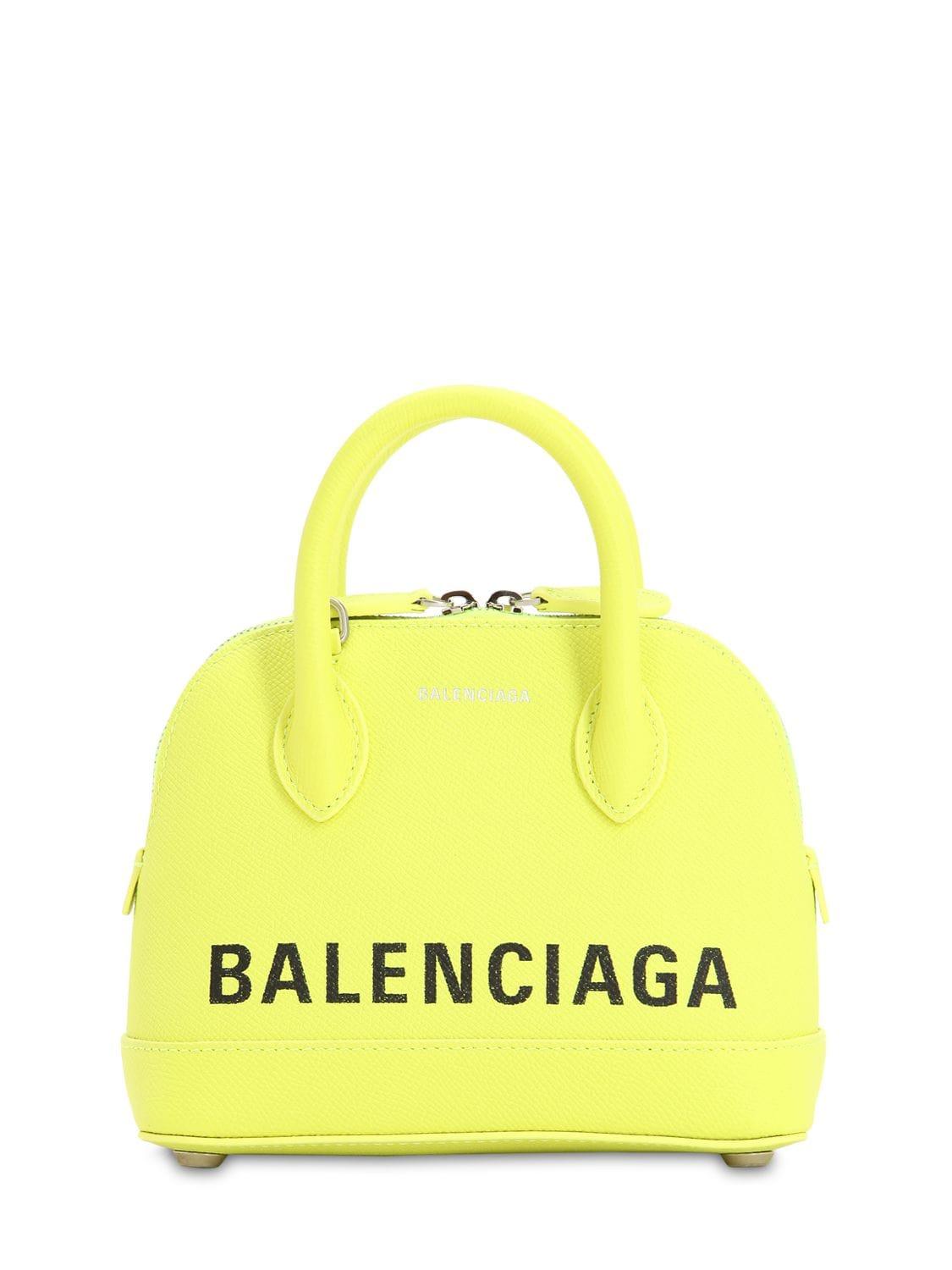 Balenciaga Xxs Ville Textured Leather Bag in Acid Green (Yellow) | Lyst
