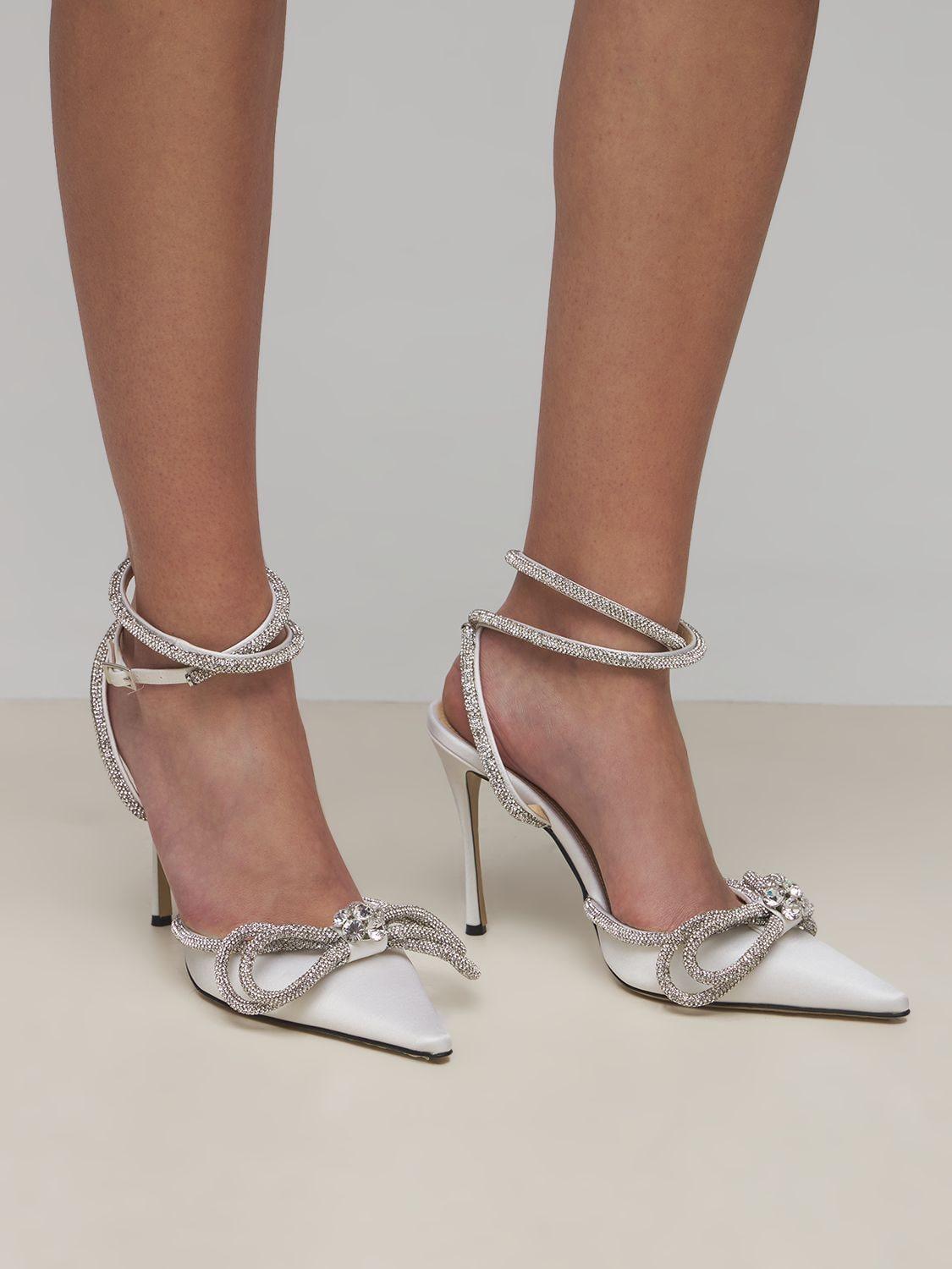 Mach u0026 Mach 110mm Double Bow Silk Satin Pumps | Lyst