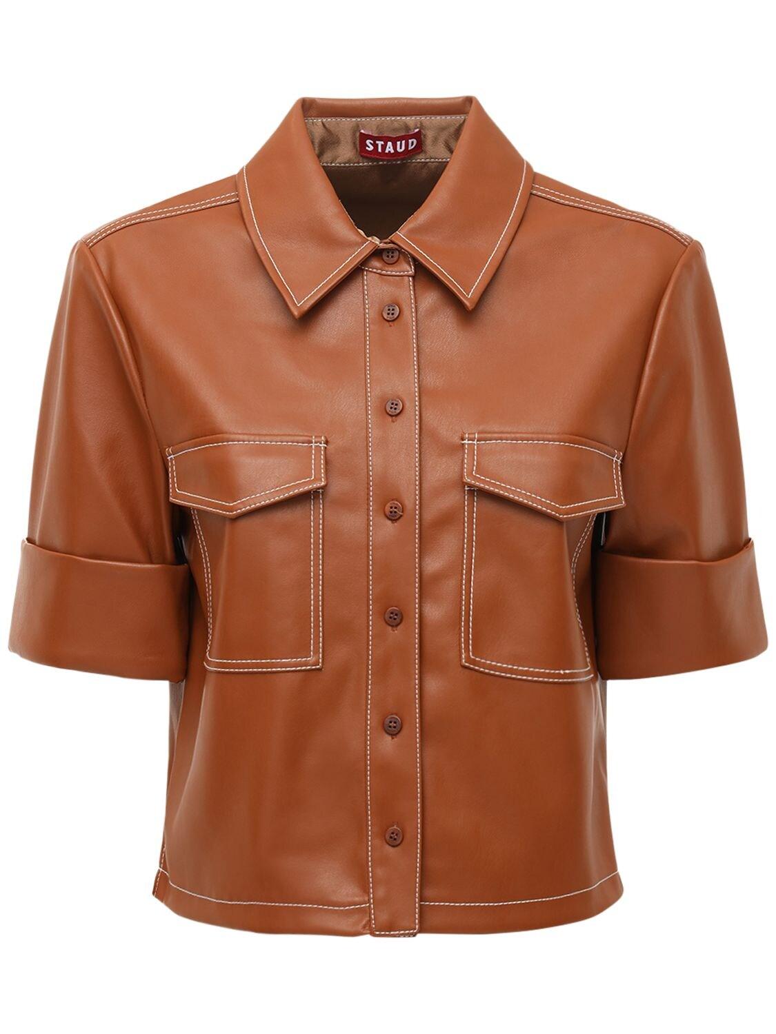 staud leather top