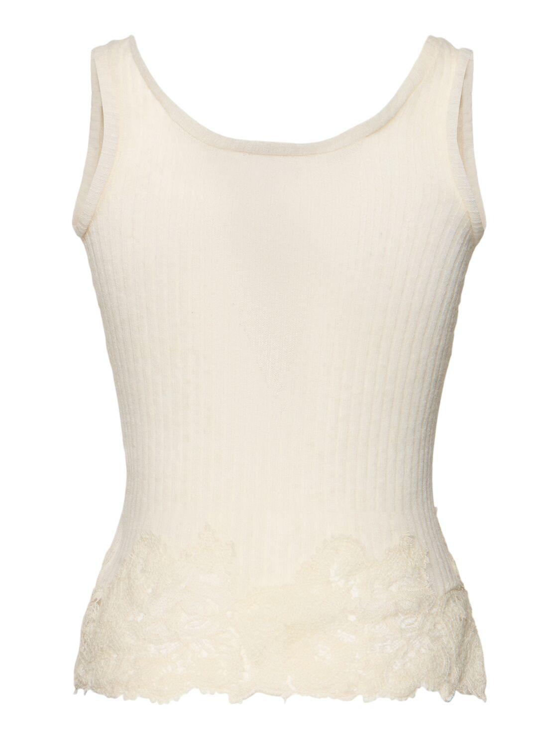 Ermanno Scervino レディース ナチュラル ニットタンクトップ