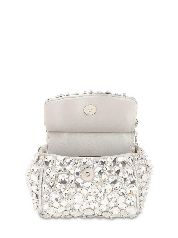 Dolce Gabbana Micro Sicily Crystals Embellished Bag in White Lyst Canada