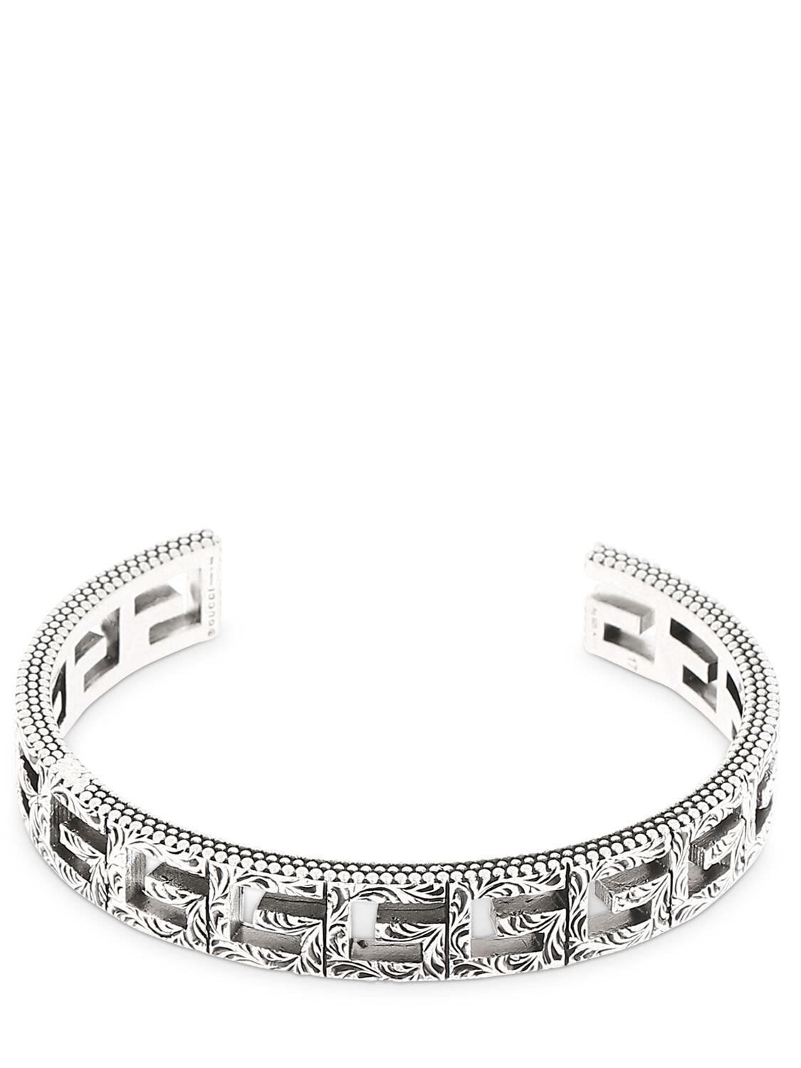 Gucci 10mm G Logo Cuff Bracelet in Silver (Metallic) for Men Lyst