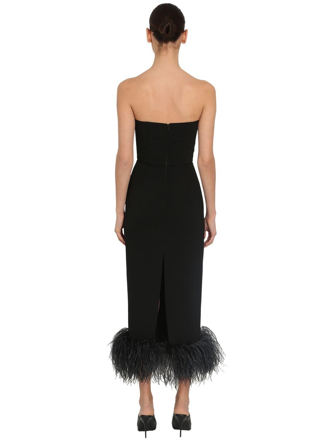 strapless feather dress