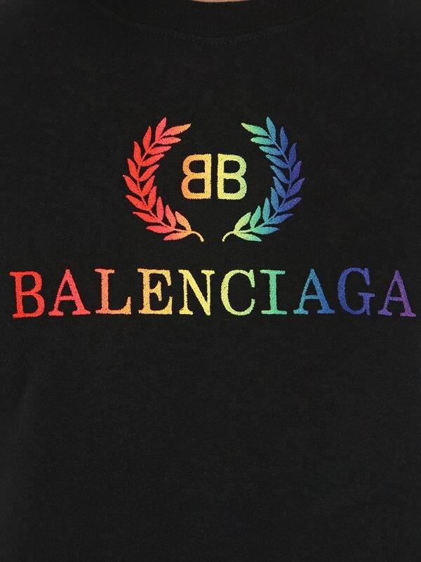 Balenciaga Cotton Rainbow Bb Small T-shirt in Black - Lyst