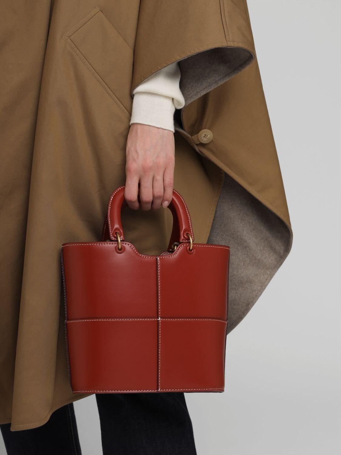 top handle leather handbolsas