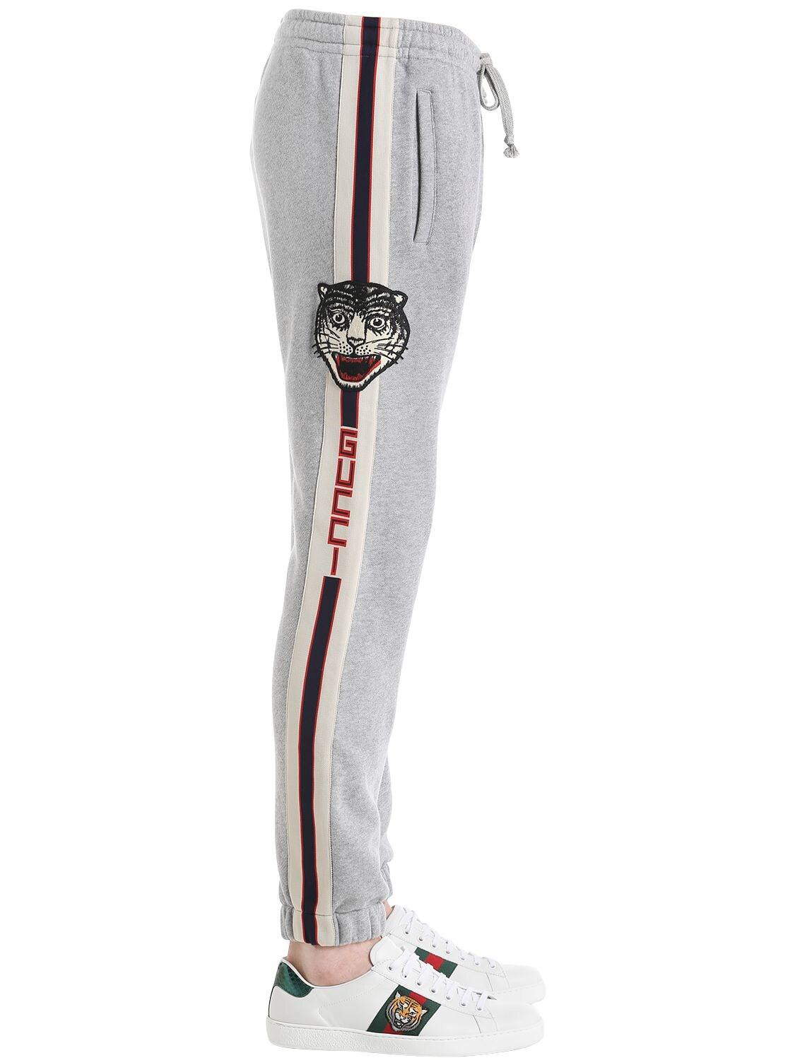 Gucci Cotton Jogging Pants W/ Side Bands in Grey (Gray) for Men - Lyst