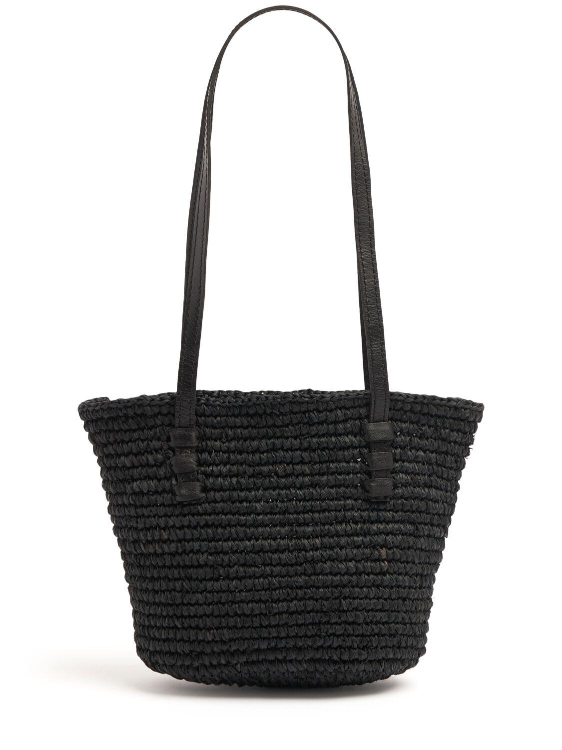 トートバッグ Bembien Mini Bieno raffia tote bag Bembien Mini Bieno Raffia Tote Bag in Black | Lyst
