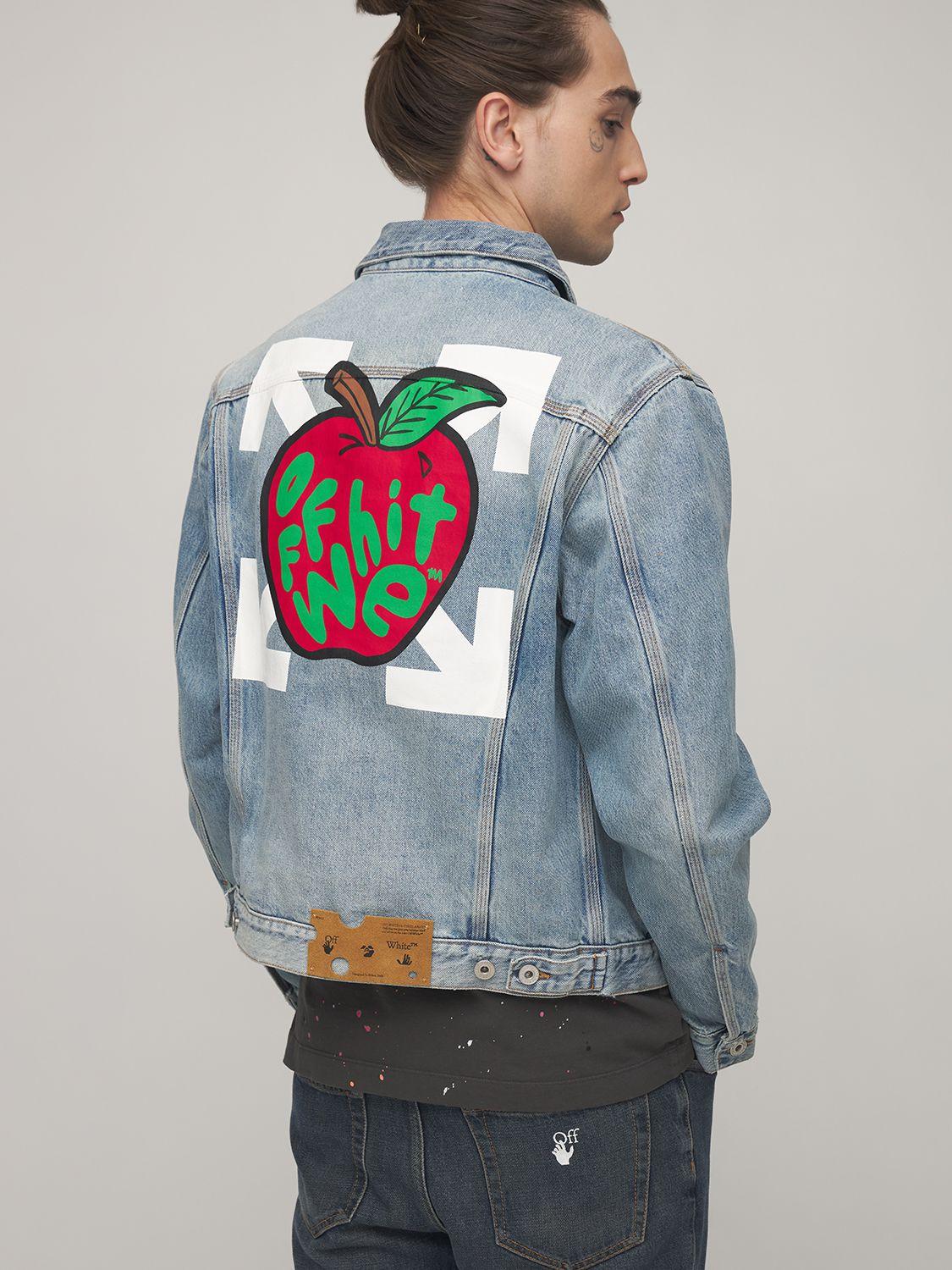 off white denim jacket rose