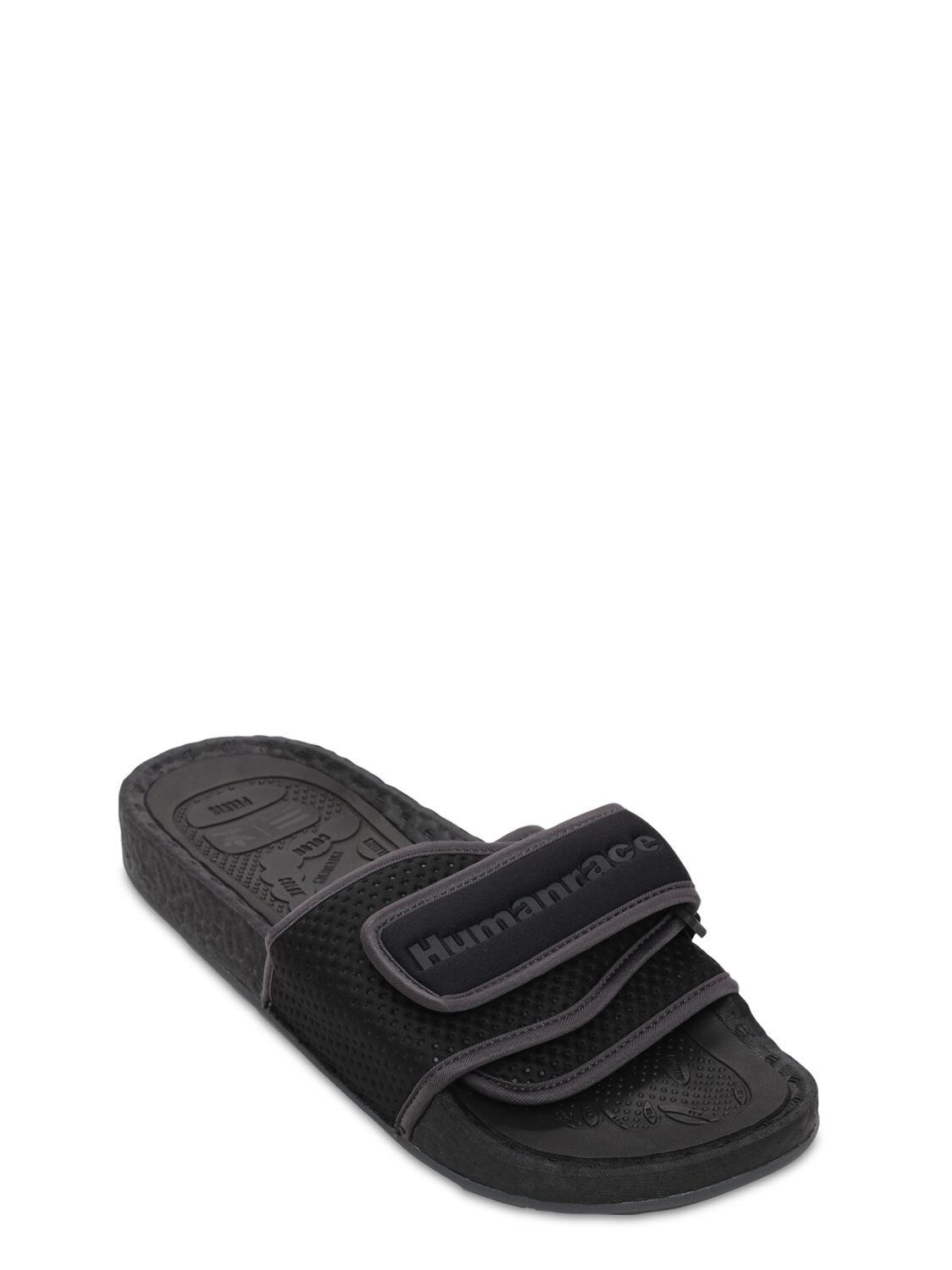 adidas Originals Synthetic Pharrell Williams Chancletas Hu Sandals in Black  | Lyst