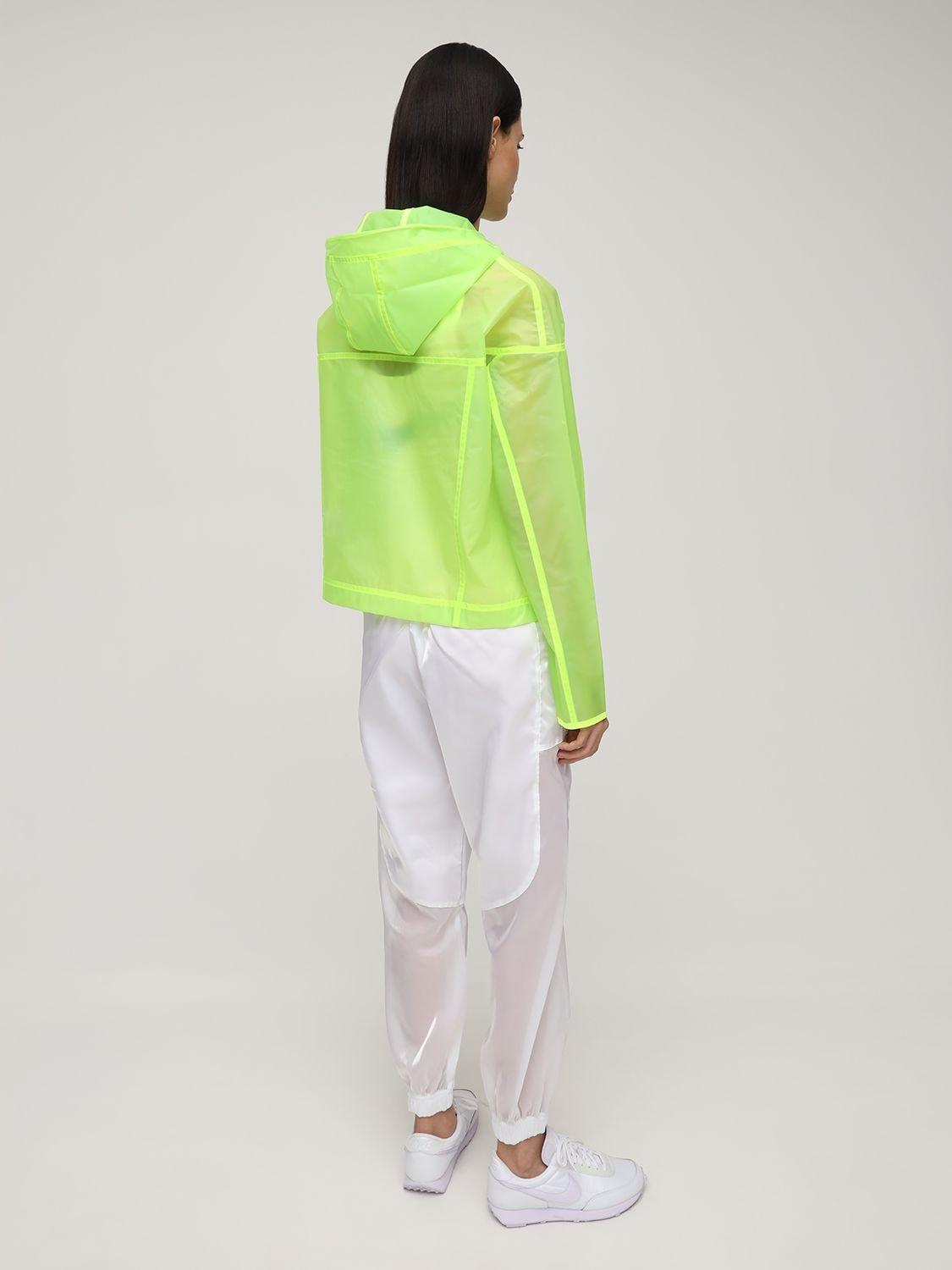 Nike W Nsw Wr Jkt Transparent Jacket, Logo-print Pattern in Green - Lyst