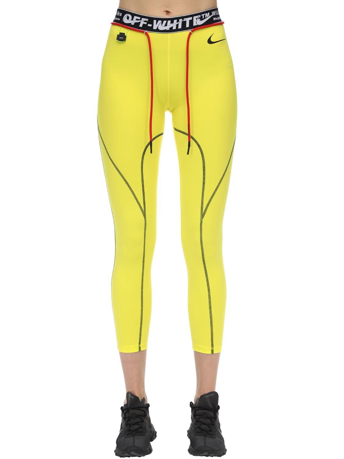 Nike Off-white W Nrg Ru Pro Tight Leggings in Yellow | Lyst Australia