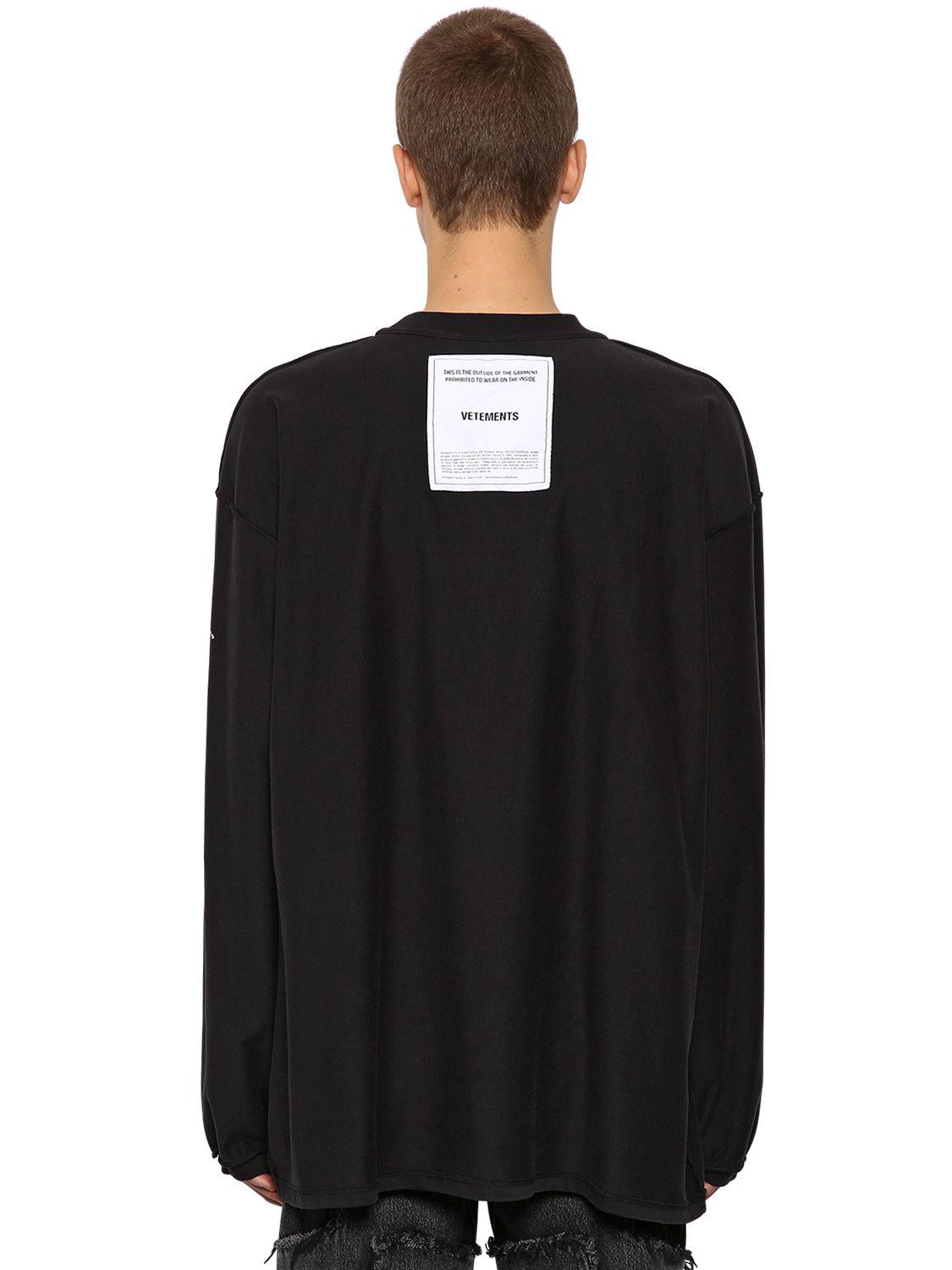 VETEMENTS: Black Inside Out T-Shirt